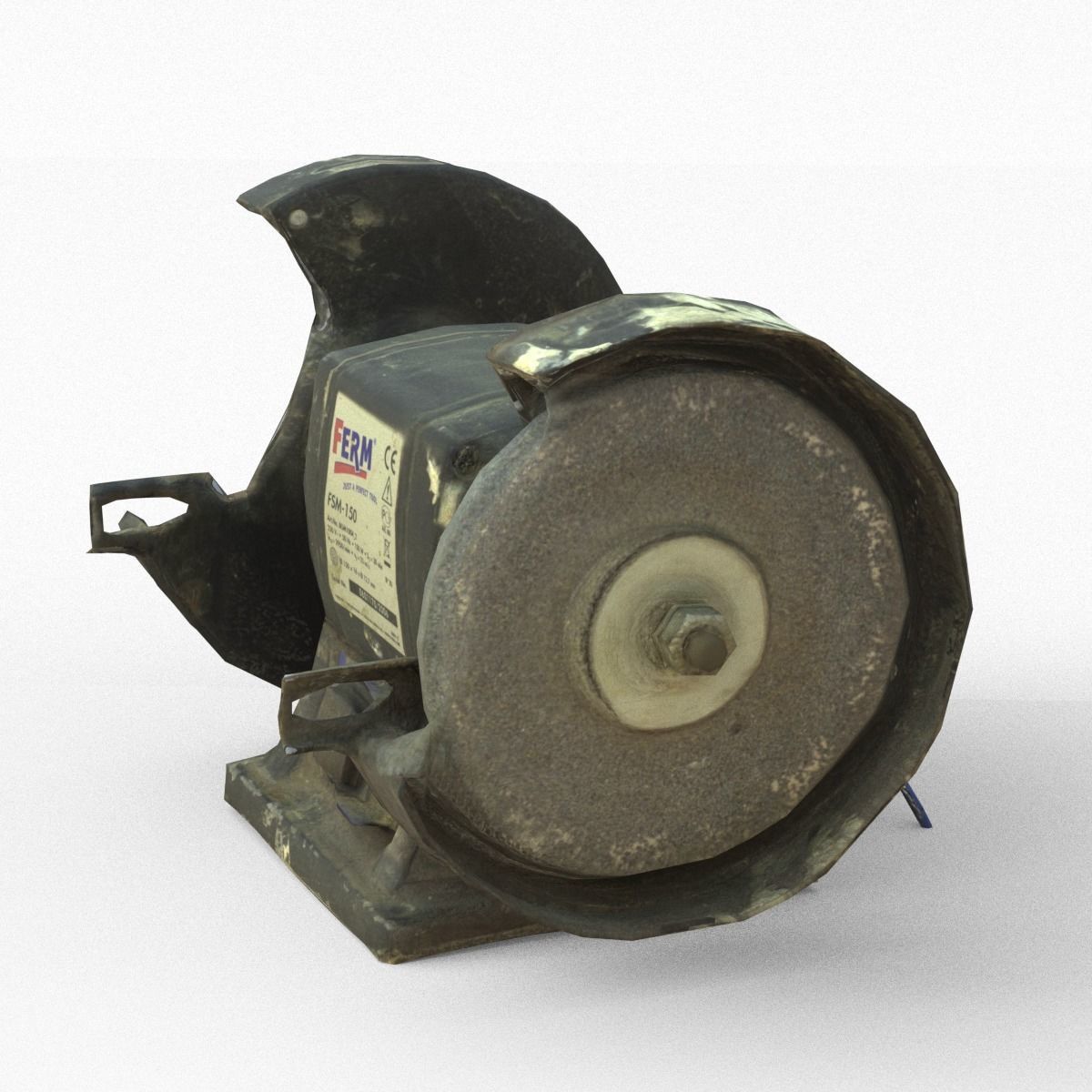 Grinder Low Poly old rusty machine Low-poly 3D model_13