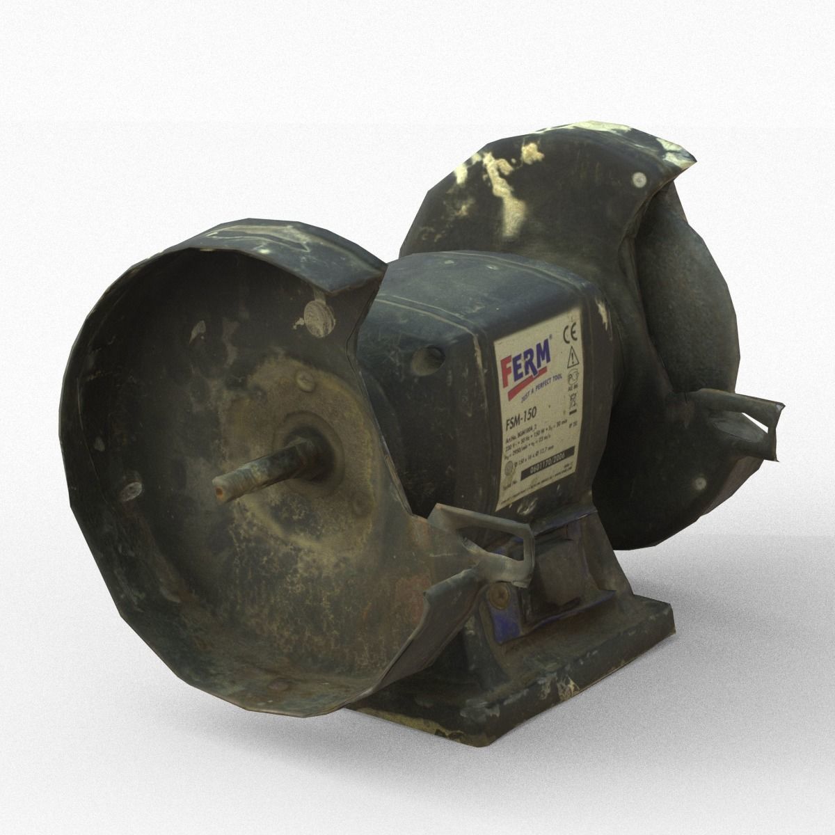 Grinder Low Poly old rusty machine Low-poly 3D model_7