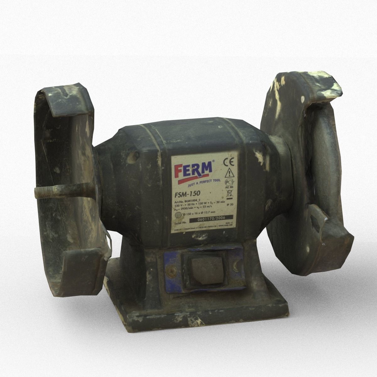 Grinder Low Poly old rusty machine Low-poly 3D model_15