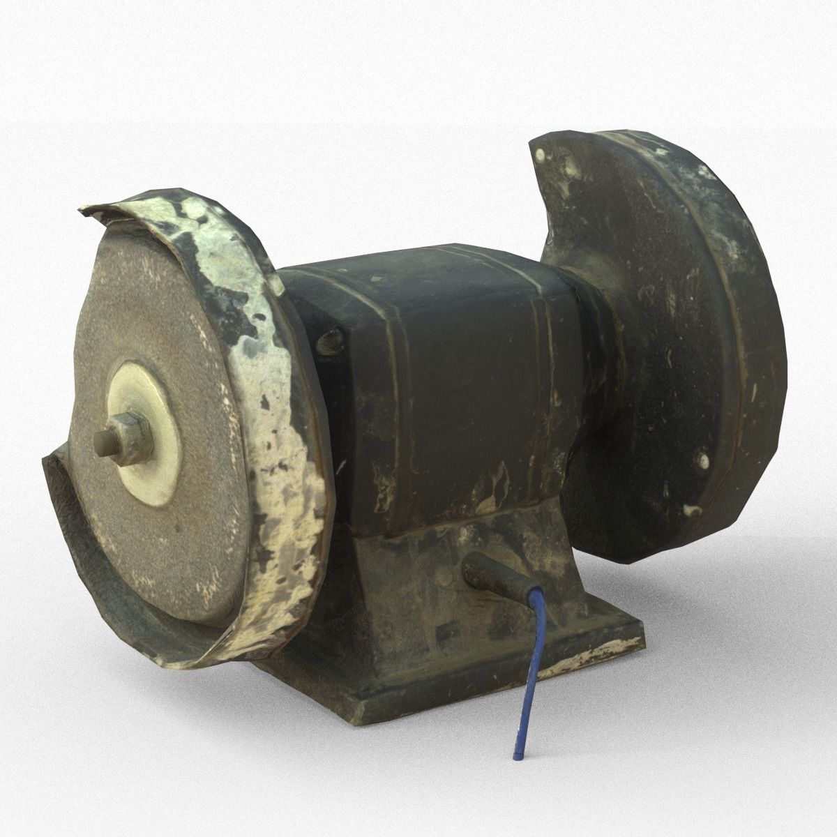 Grinder Low Poly old rusty machine Low-poly 3D model_12