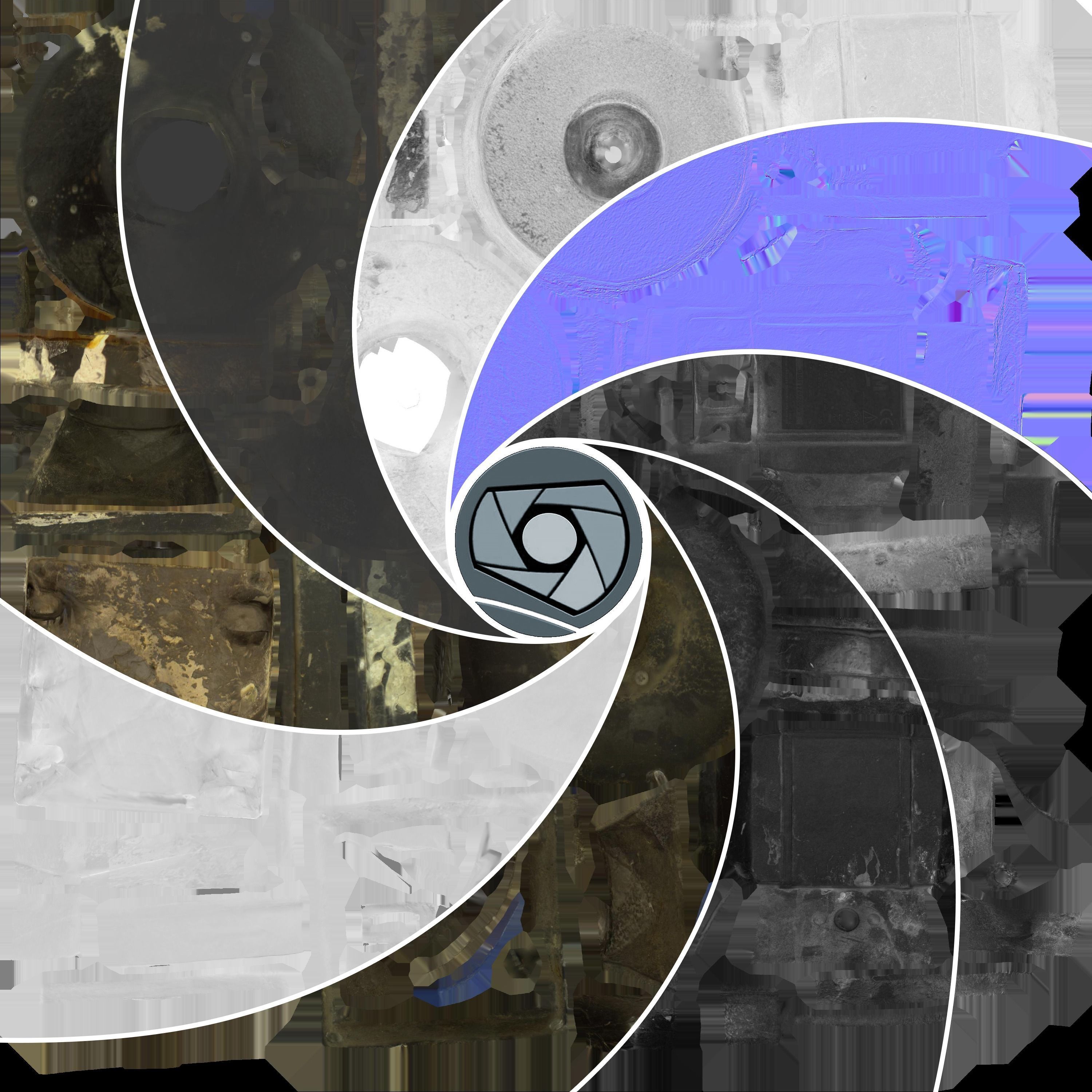 Grinder Low Poly old rusty machine Low-poly 3D model_6