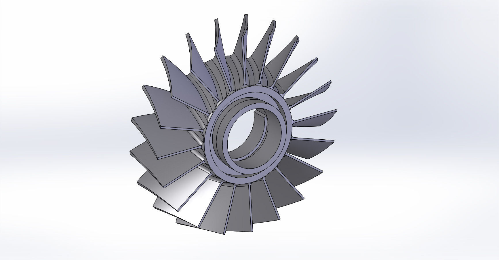 Impeller turbine blade 3D model_1
