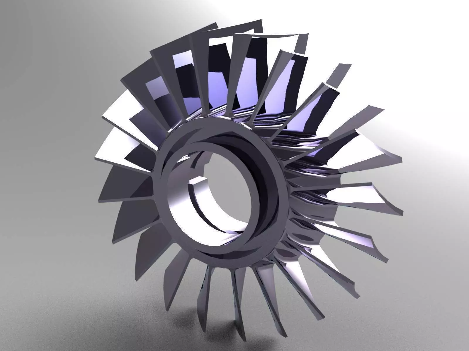 Impeller turbine blade 3D model_0