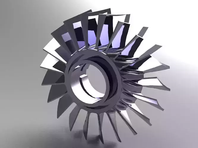 Impeller turbine blade 3D model