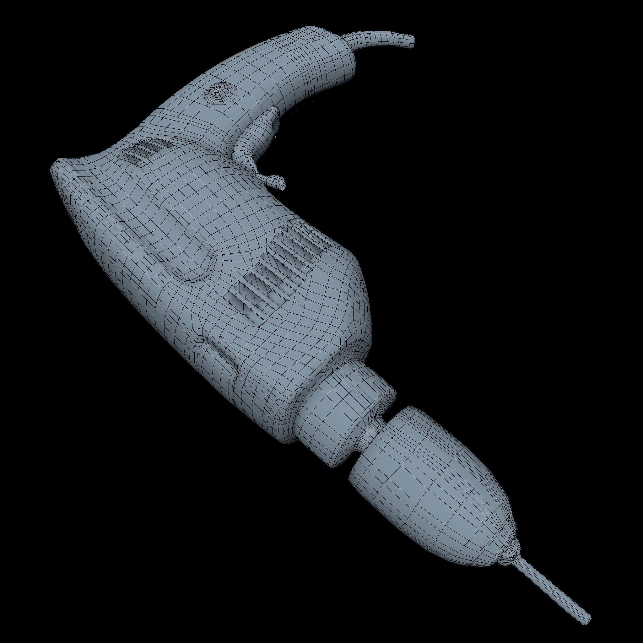 Drill Middle Poly 3D model_4