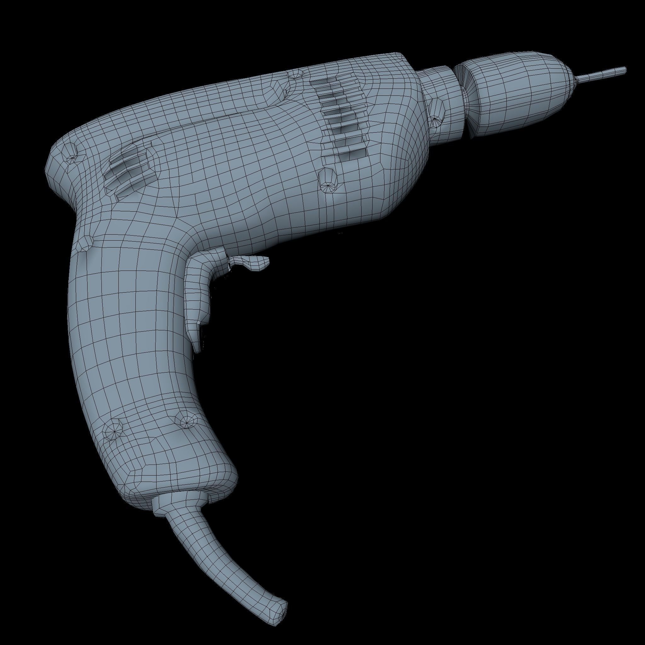 Drill Middle Poly 3D model_3