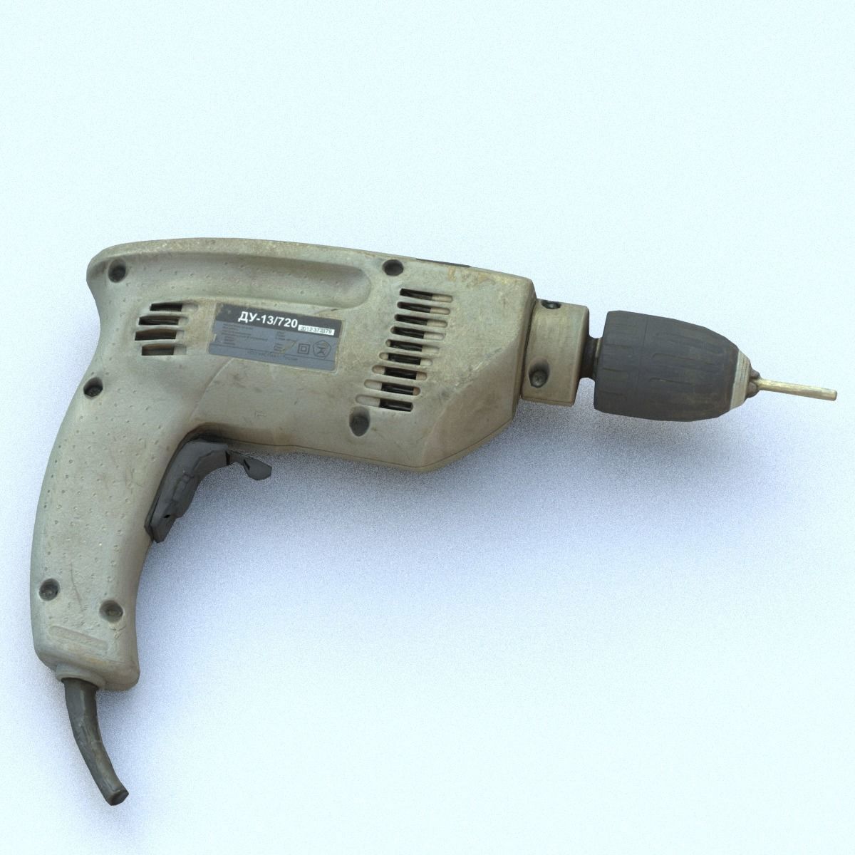 Drill Middle Poly 3D model_2