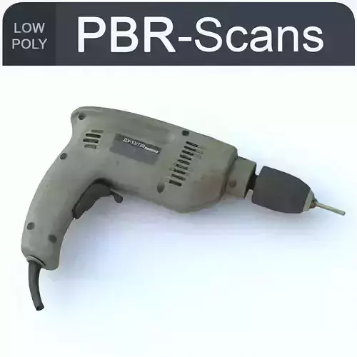 Drill Low Poly electric Low-poly 3D model