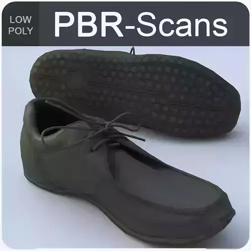 Shoe Low Poly with laces Low-poly 3D model