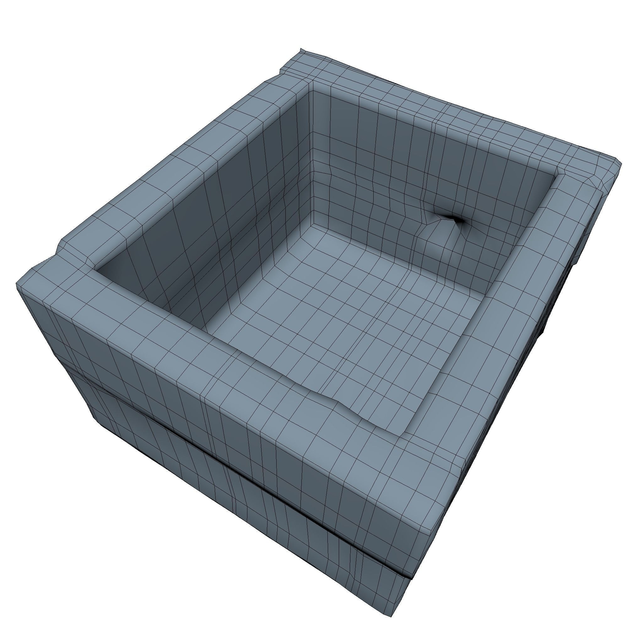 Box Low Poly wooden Low-poly 3D model_3