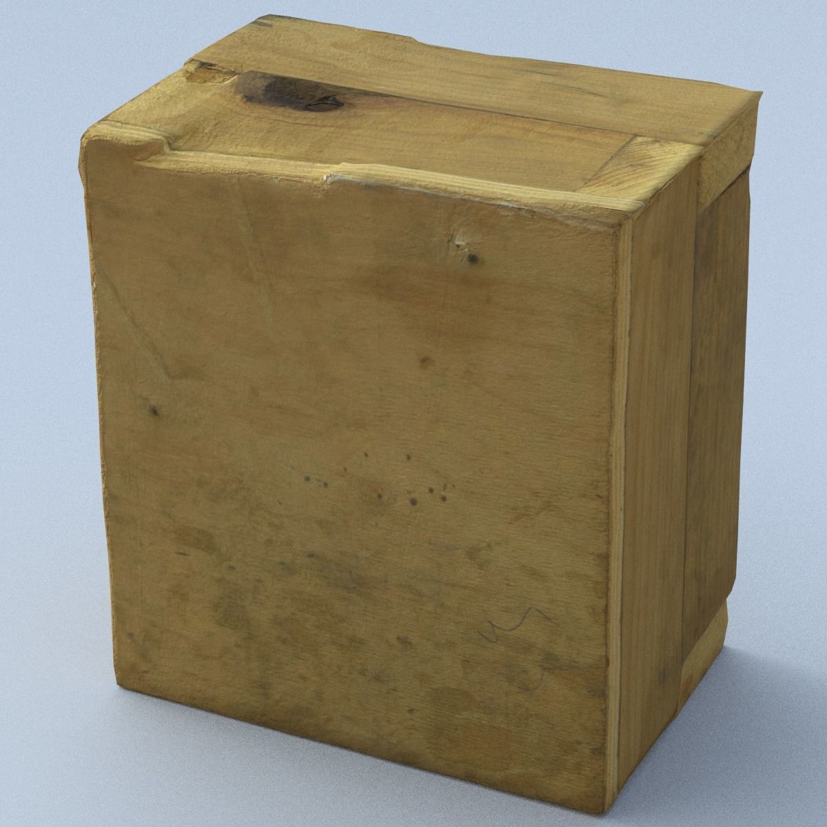 Box Low Poly wooden Low-poly 3D model_4