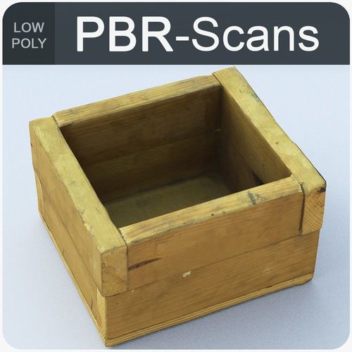 Box Low Poly wooden Low-poly 3D model