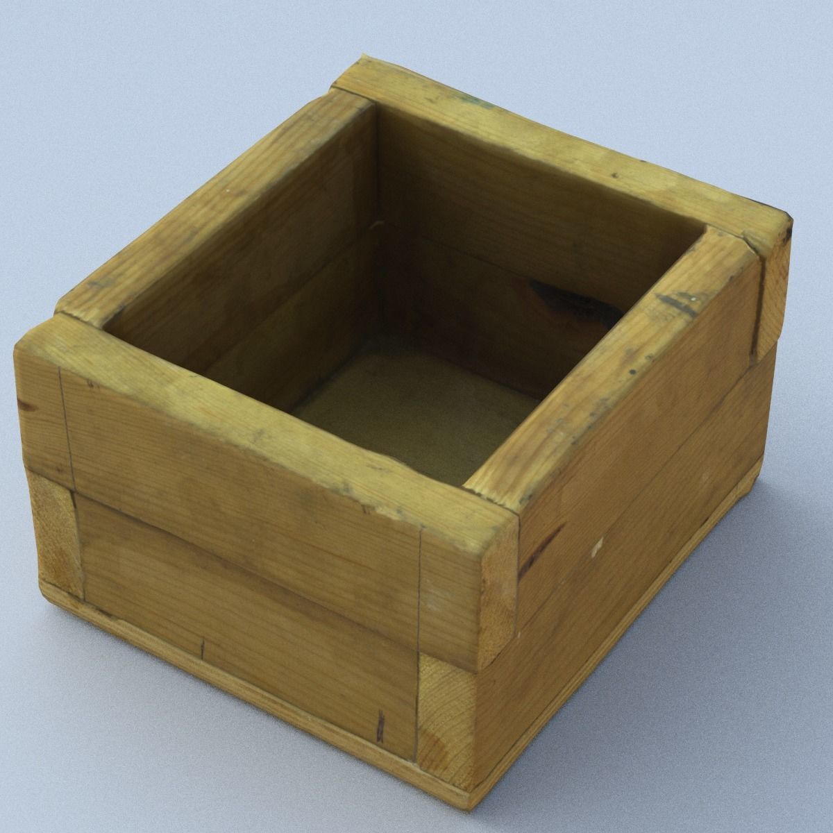 Box Low Poly wooden Low-poly 3D model_5