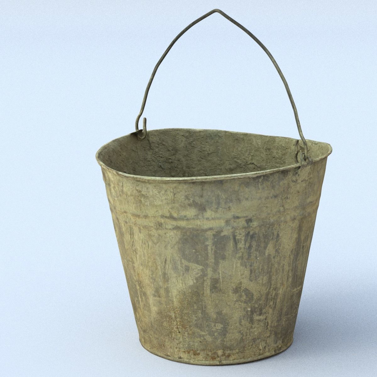Dirty Bucket Middle Poly 3D model_2