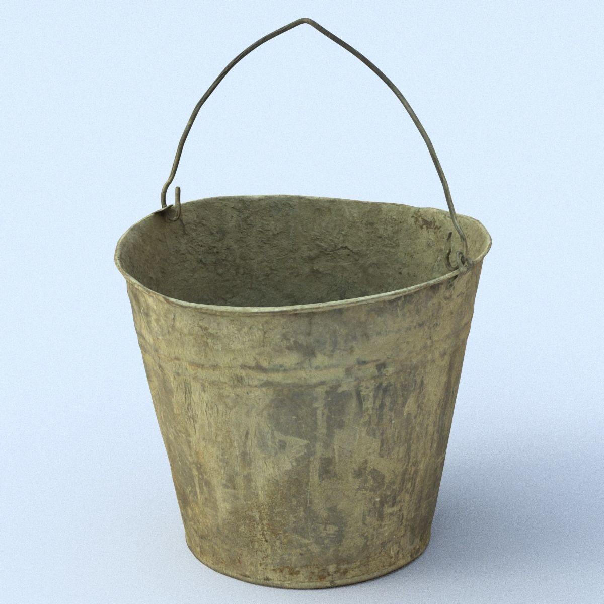 Dirty Bucket Middle Poly 3D model_14