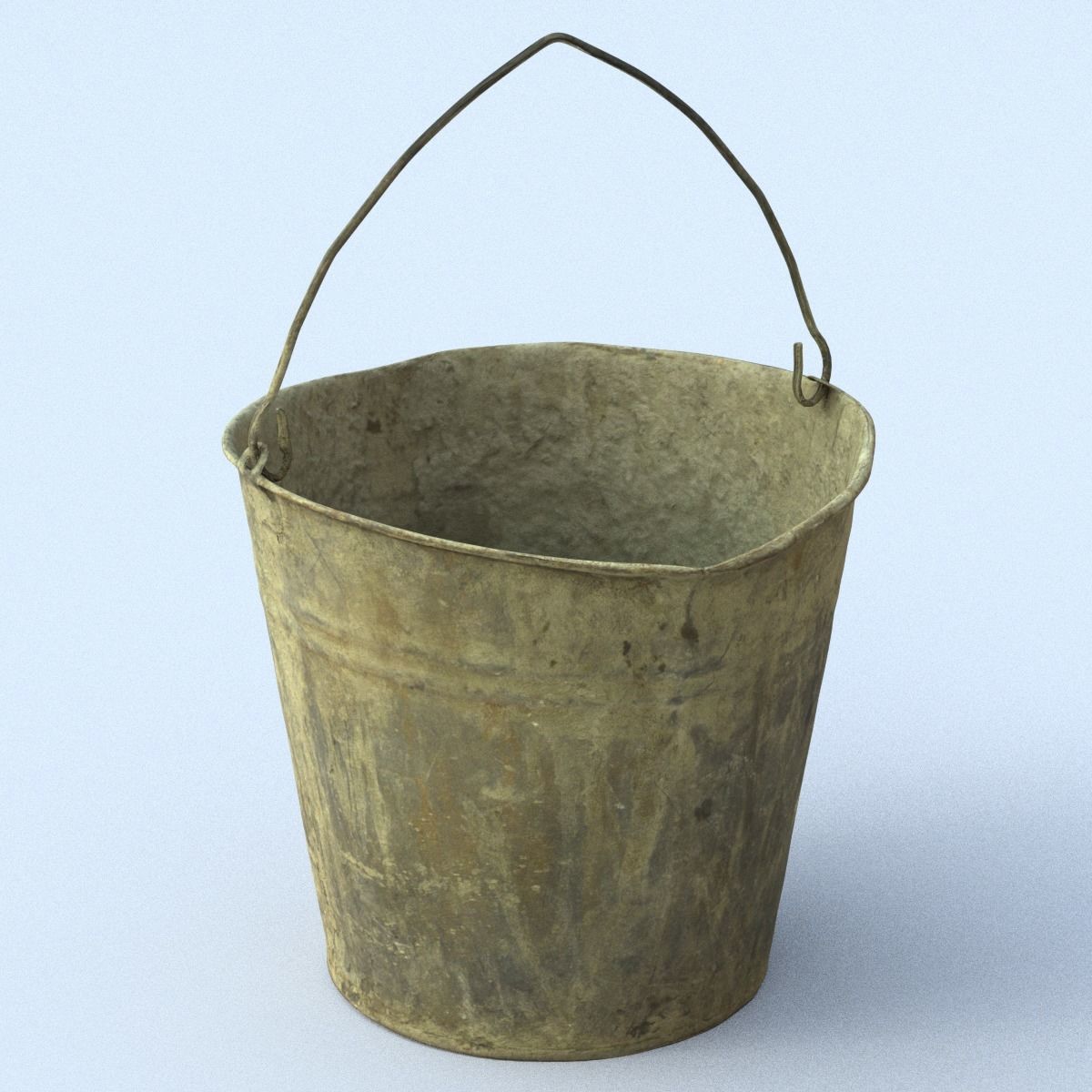 Dirty Bucket Middle Poly 3D model_7