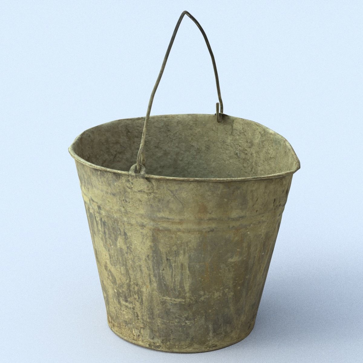 Dirty Bucket Middle Poly 3D model_11