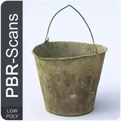 Dirty Bucket Low Poly Low-poly 3D model