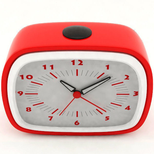 Plastic Alarm Clock 3D model_2