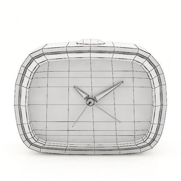 Plastic Alarm Clock 3D model_3