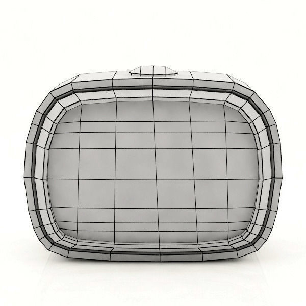 Plastic Alarm Clock 3D model_4