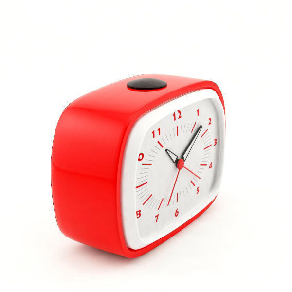 Plastic Alarm Clock 3D model_1