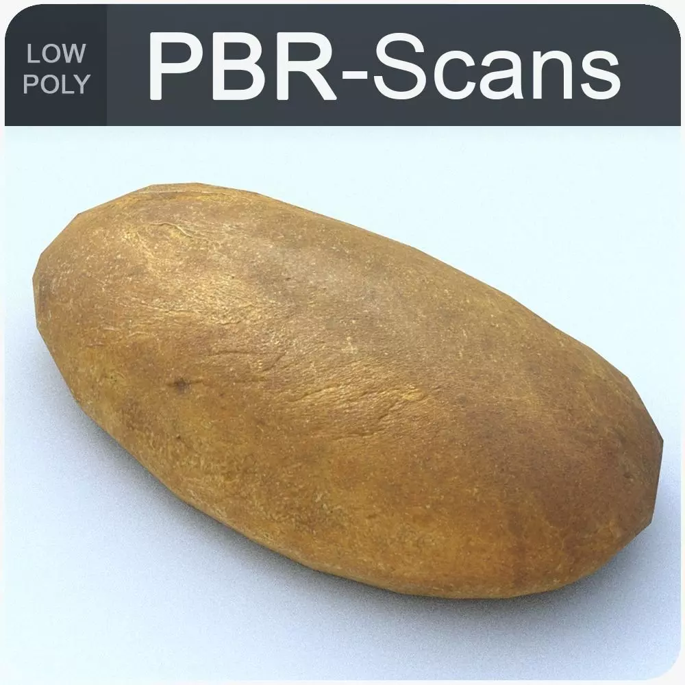 Bread Low Poly potato Low-poly 3D model_0
