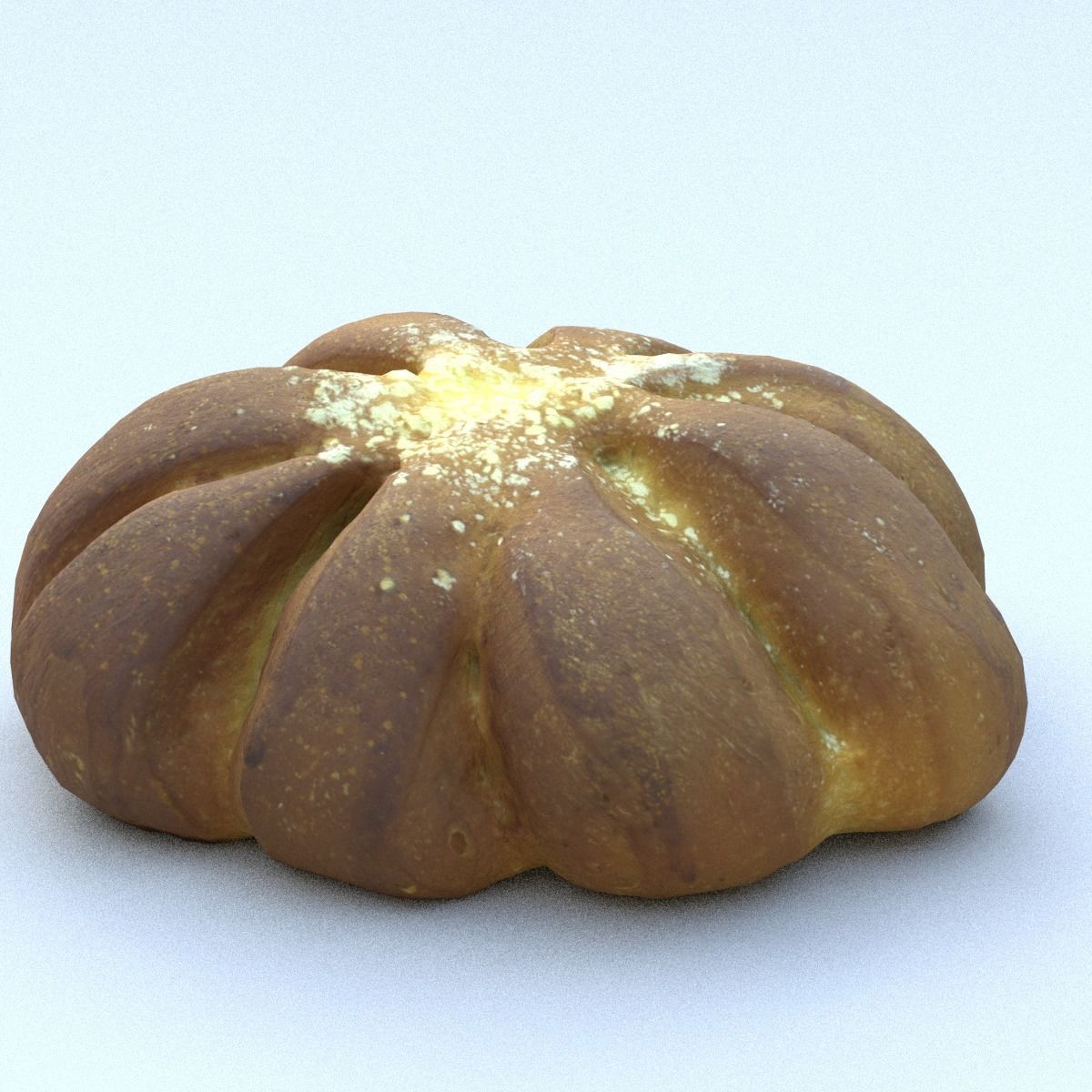 Bread Roll Middle Poly 3D model_15