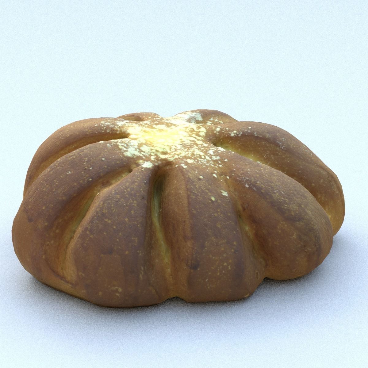 Bread Roll Middle Poly 3D model_7