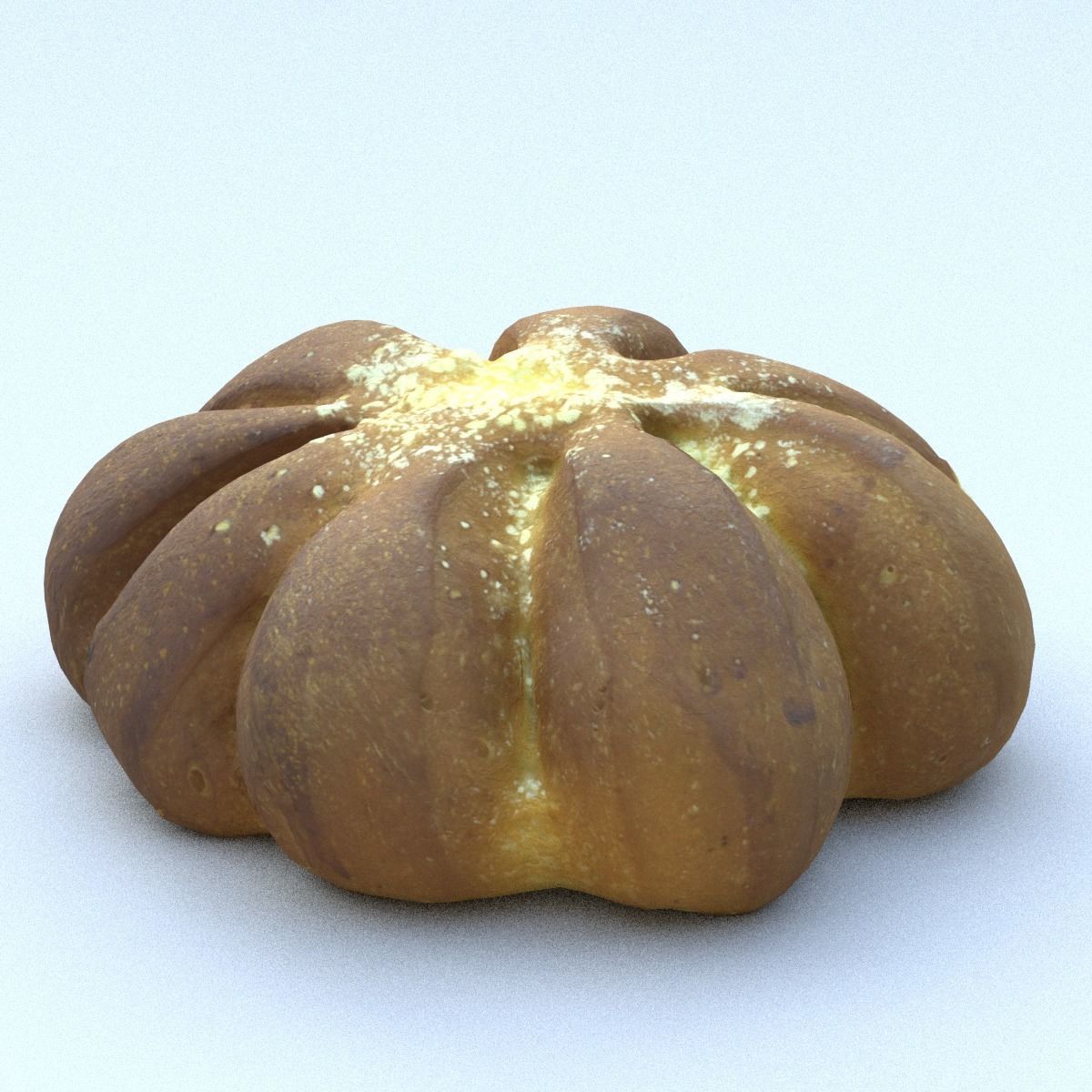 Bread Roll Middle Poly 3D model_14