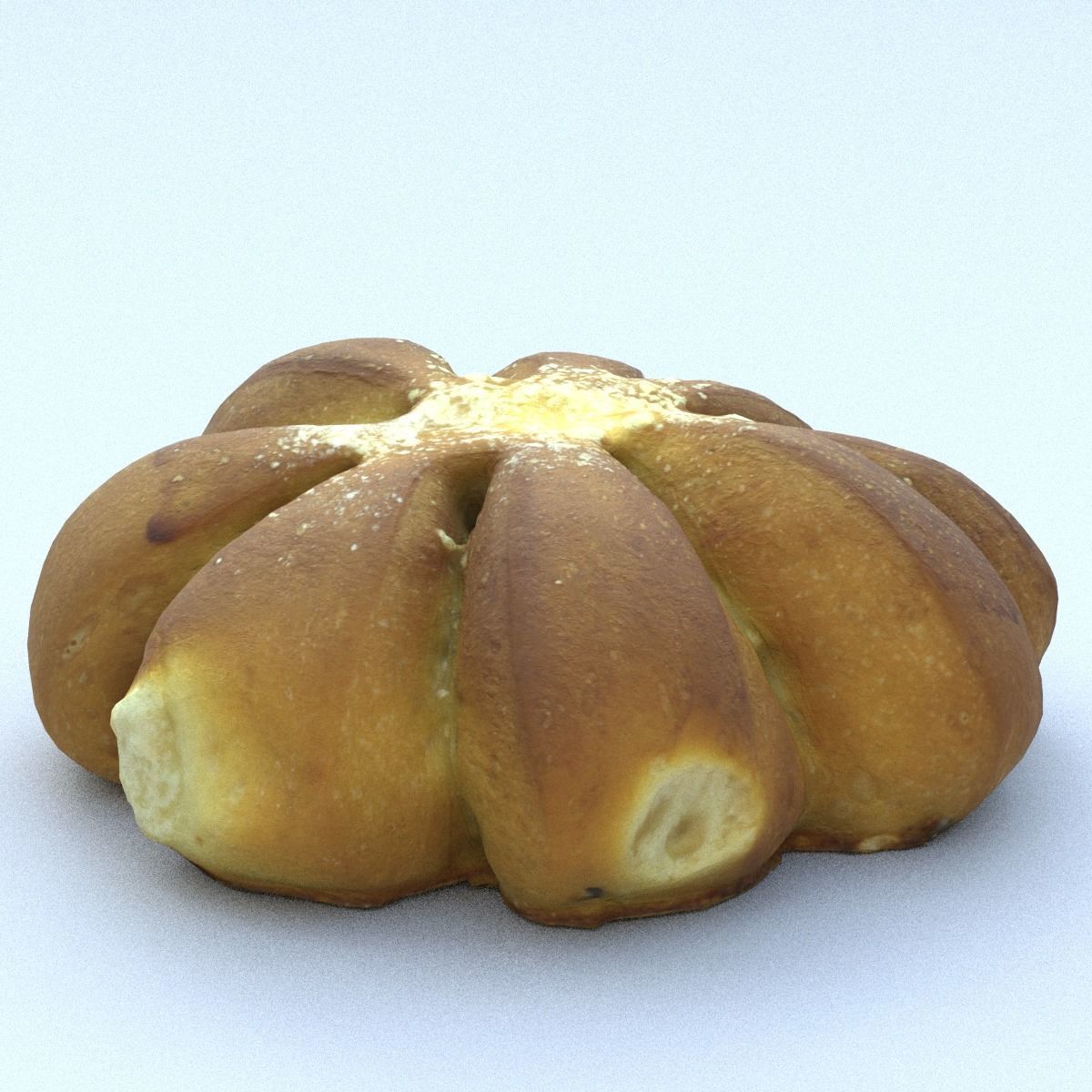 Bread Roll Middle Poly 3D model_12