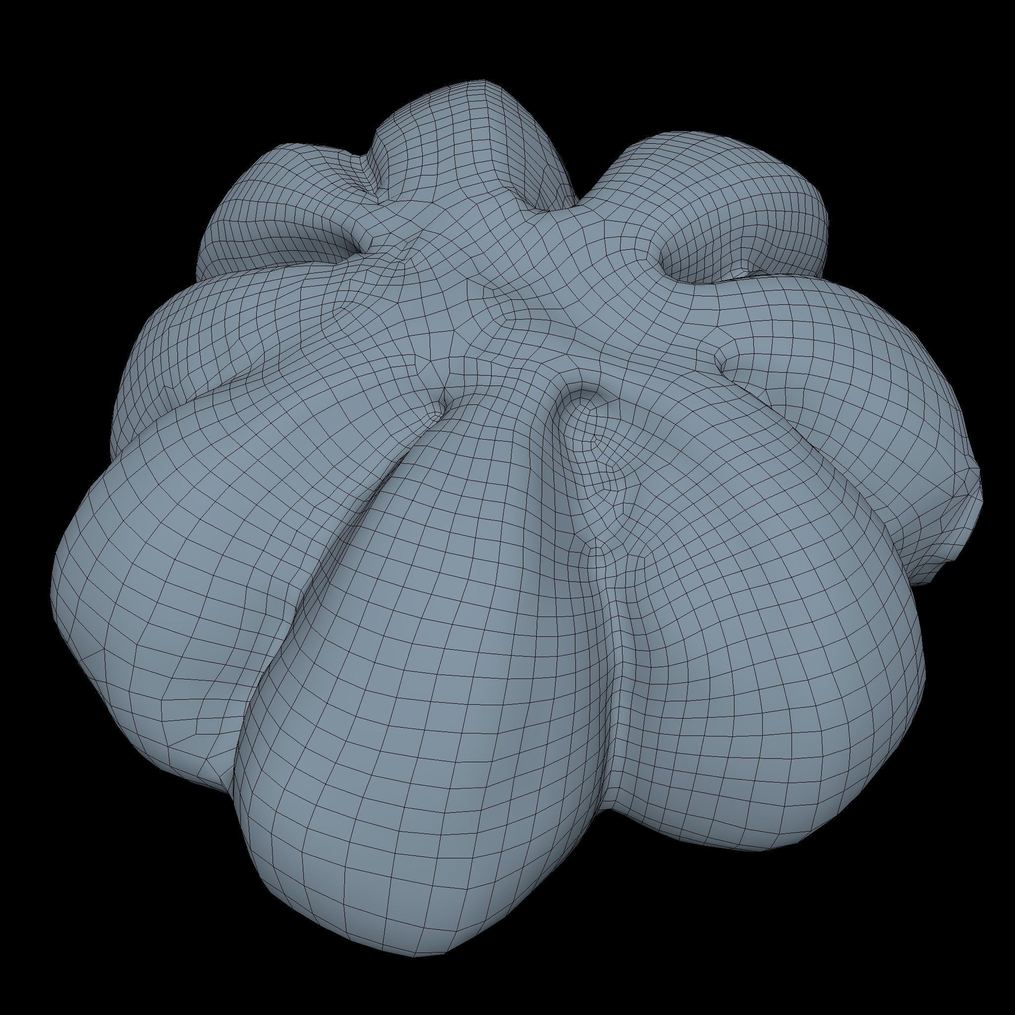 Bread Roll Middle Poly 3D model_4