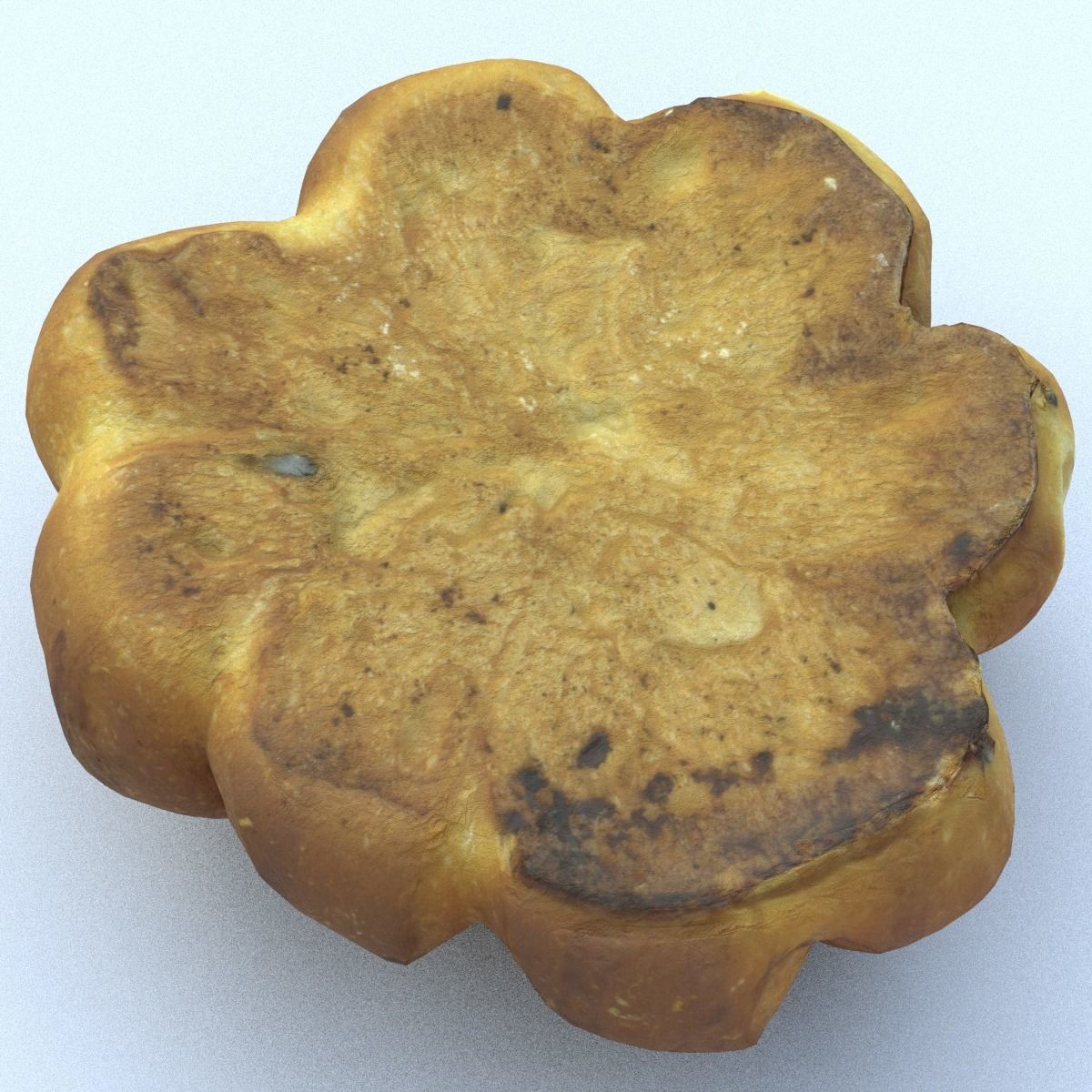 Bread Roll Middle Poly 3D model_2