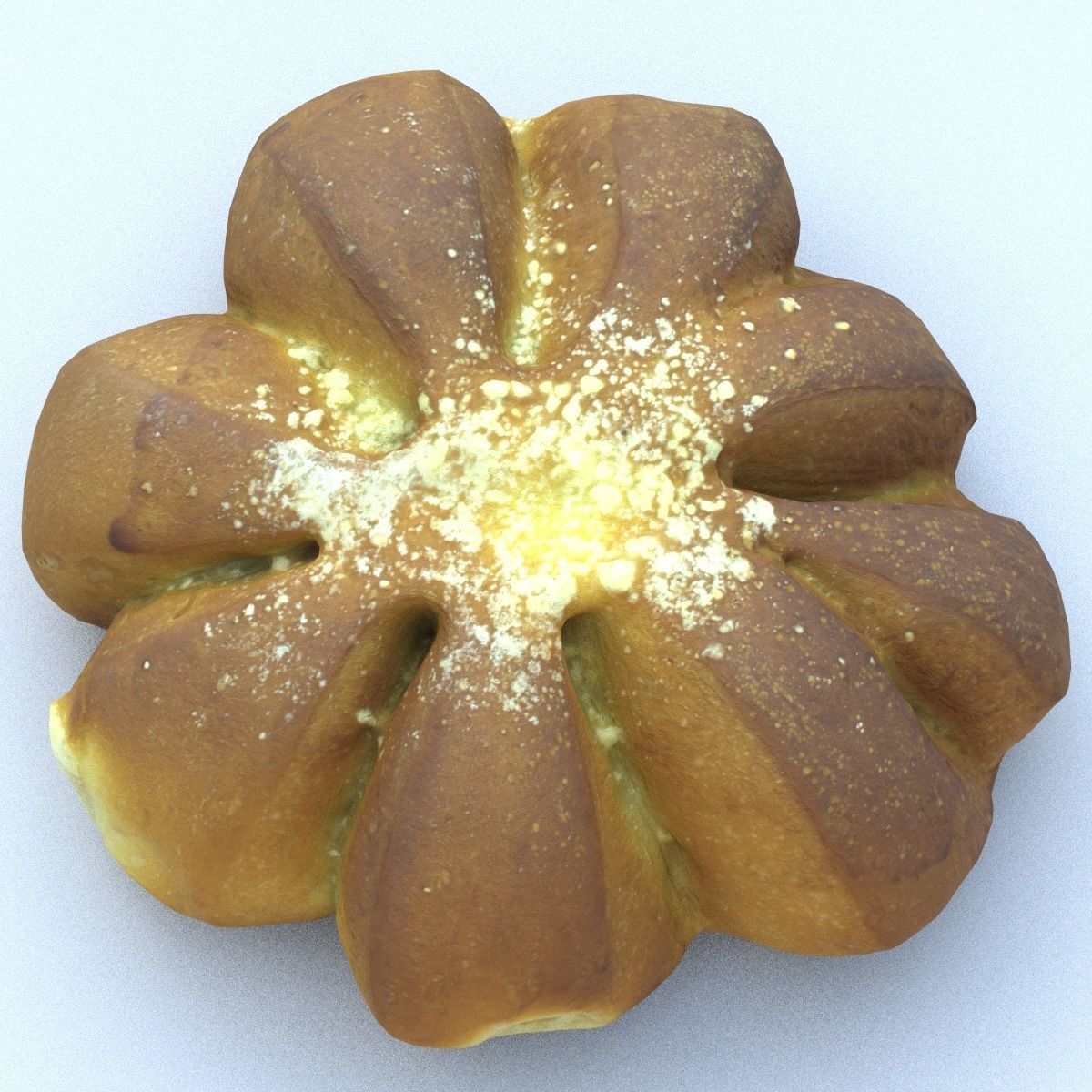 Bread Roll Middle Poly 3D model_1