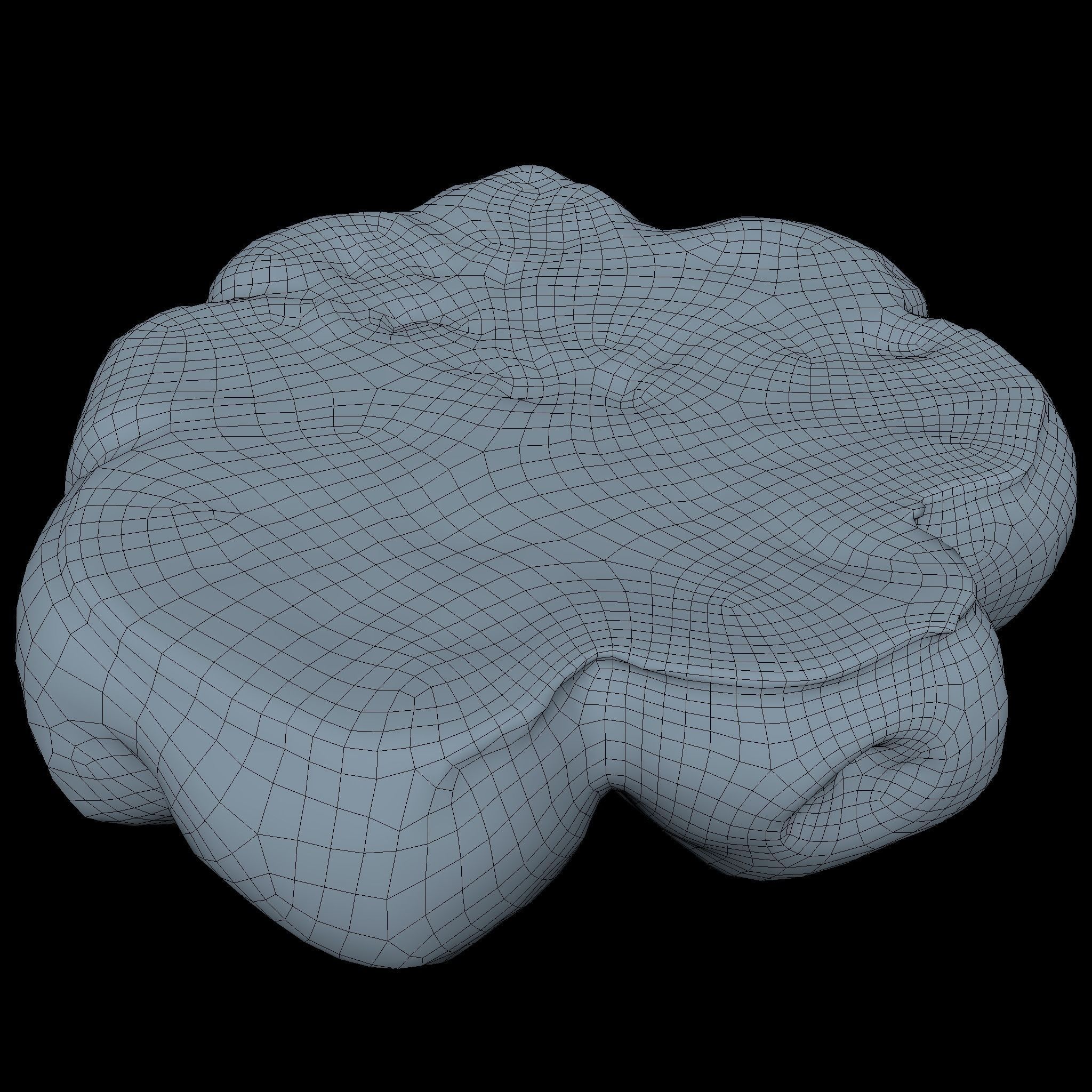 Bread Roll Middle Poly 3D model_5