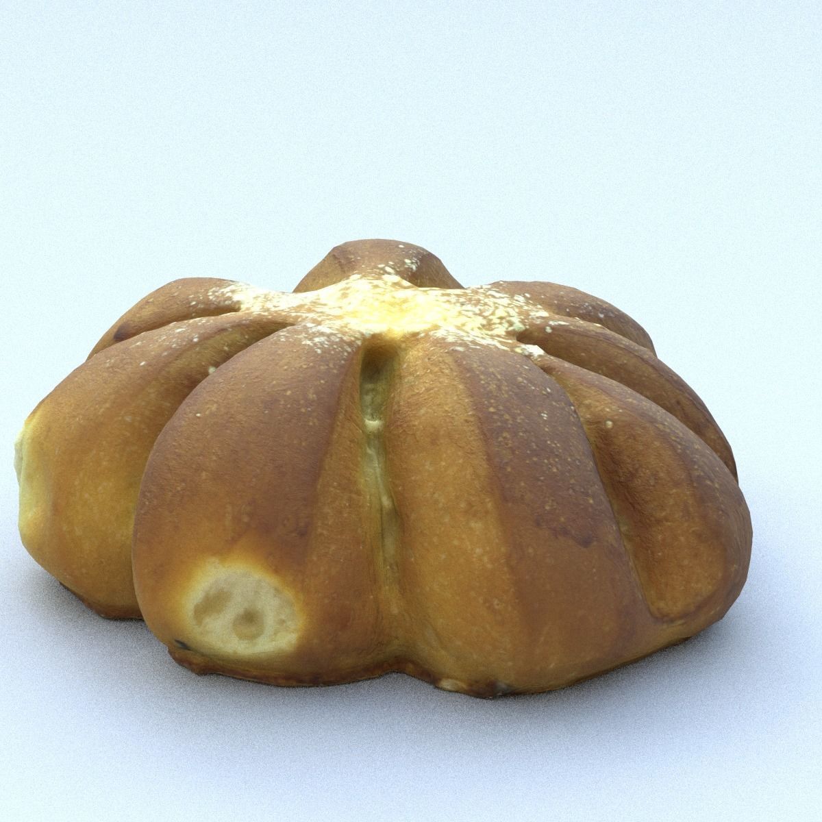 Bread Roll Middle Poly 3D model_9