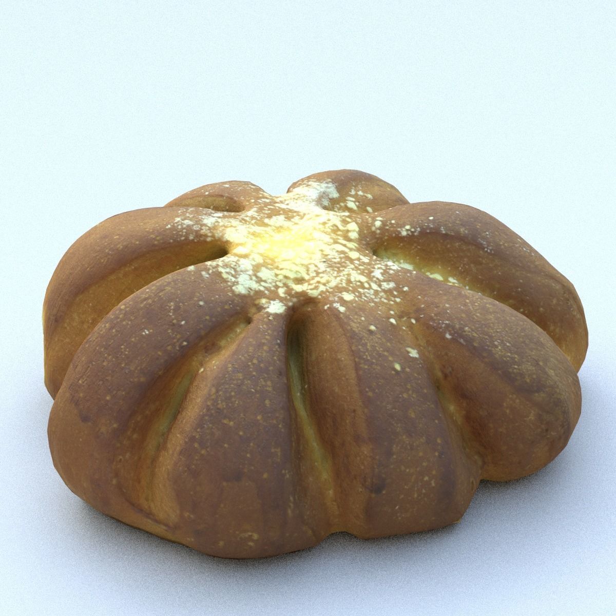 Bread Roll Middle Poly 3D model_3