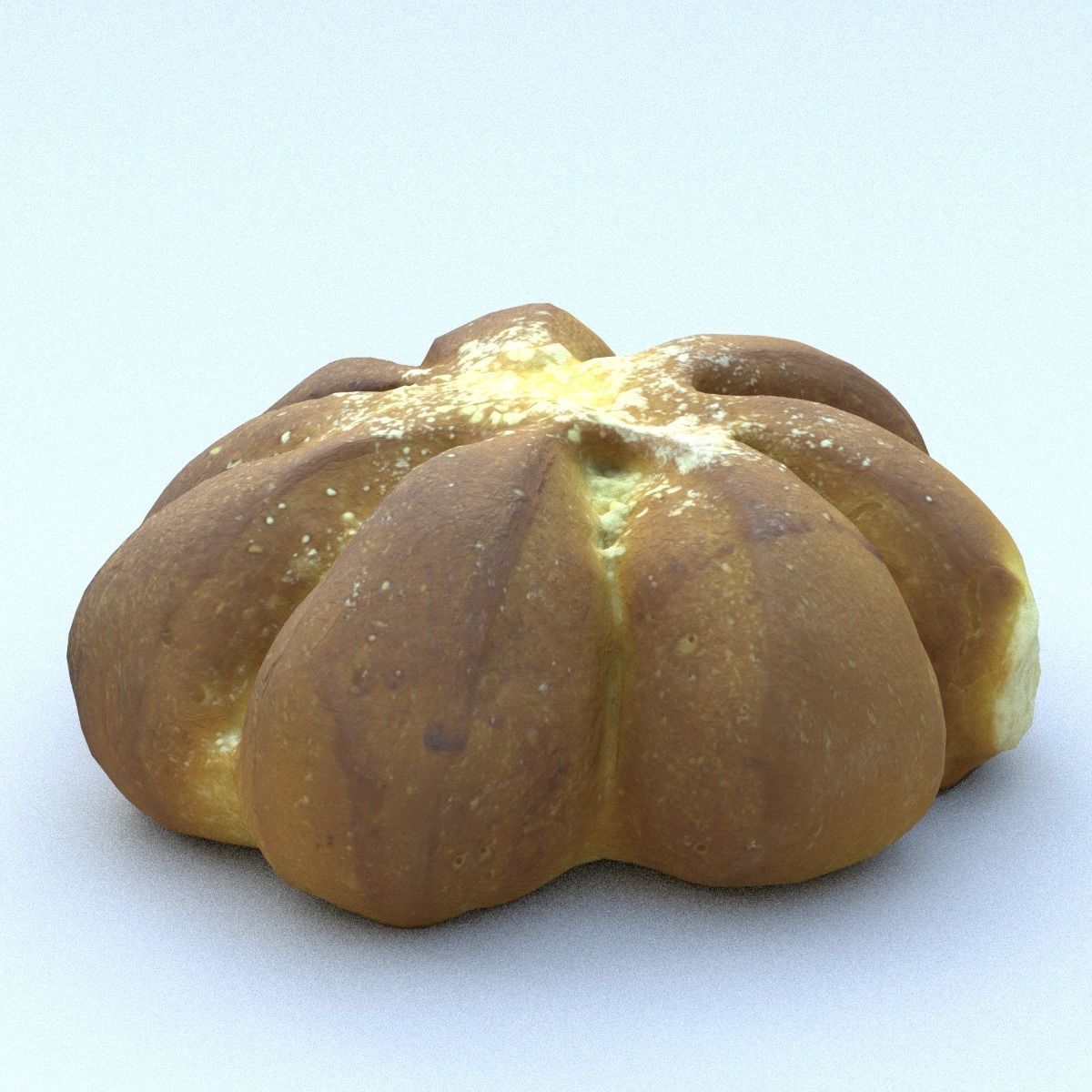 Bread Roll Middle Poly 3D model_13