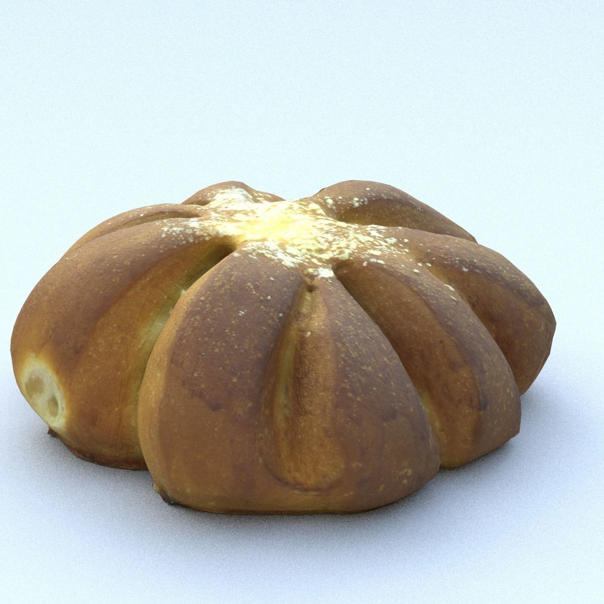 Bread Roll Middle Poly 3D model_8