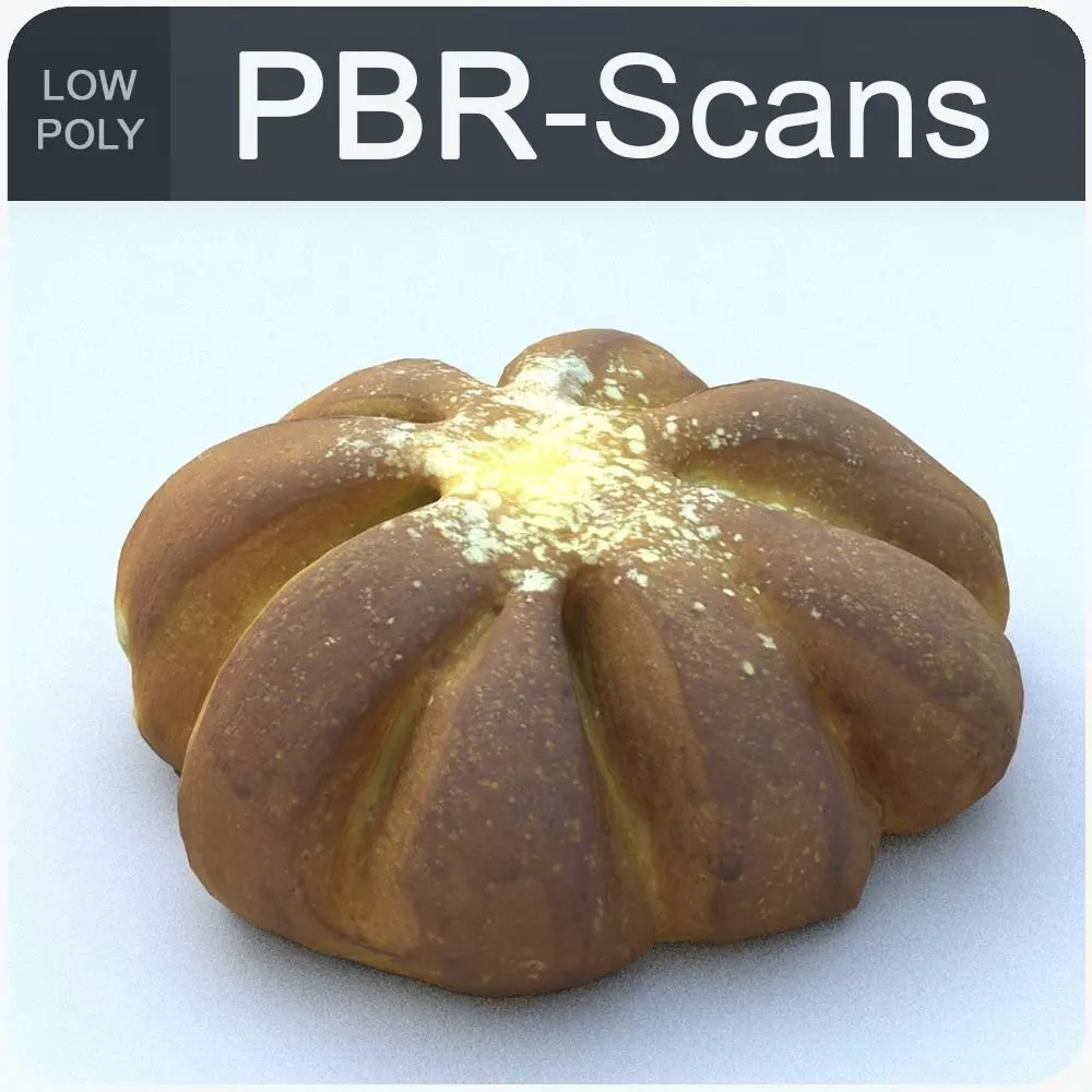 Bread Roll Low Poly Low-poly 3D model_0