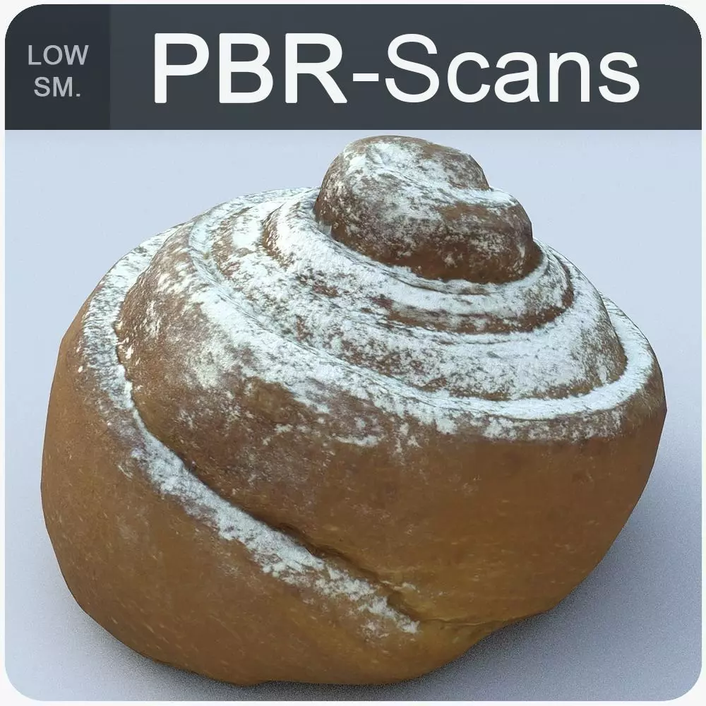 Cinnamon Roll Low Poly Low-poly 3D model_0