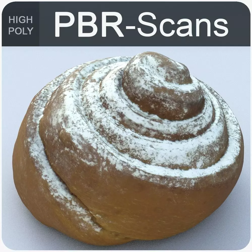 Cinnamon Roll High Poly 3D model_0