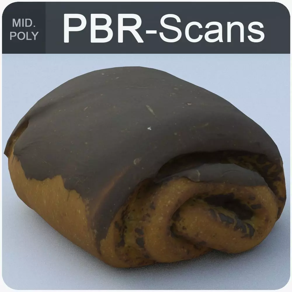Chocolate Roll Middle Poly 3D model_0