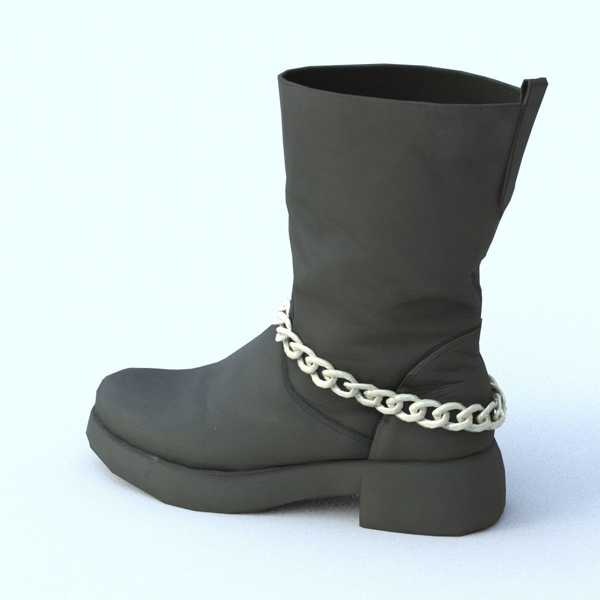 Boot Low Poly with chains Low-poly 3D model_12