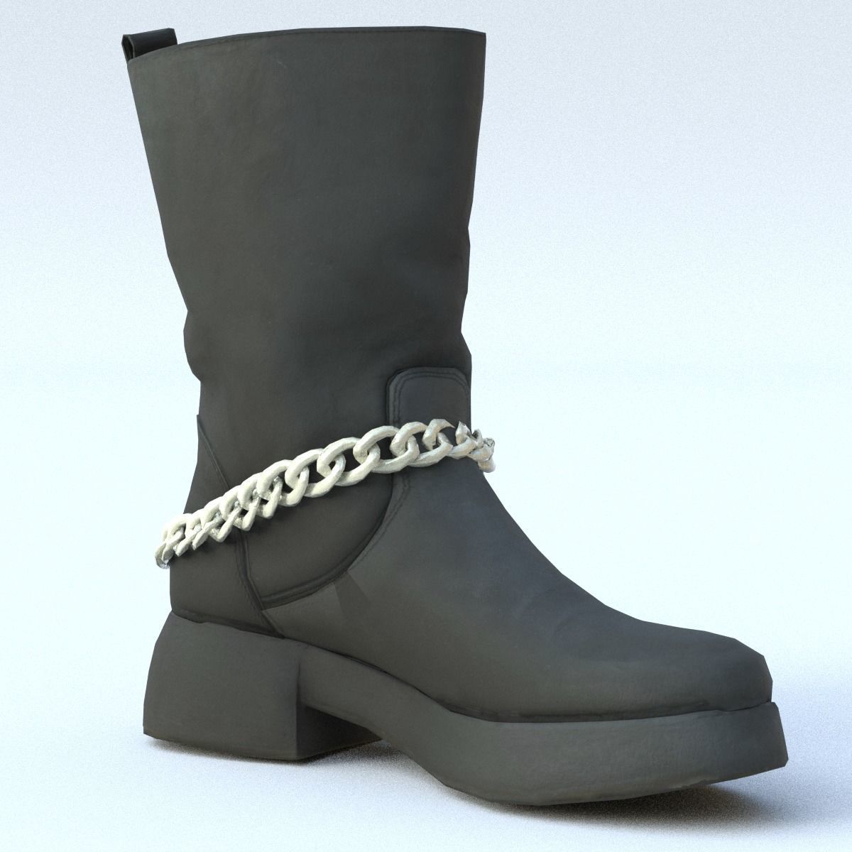 Boot Low Poly with chains Low-poly 3D model_5