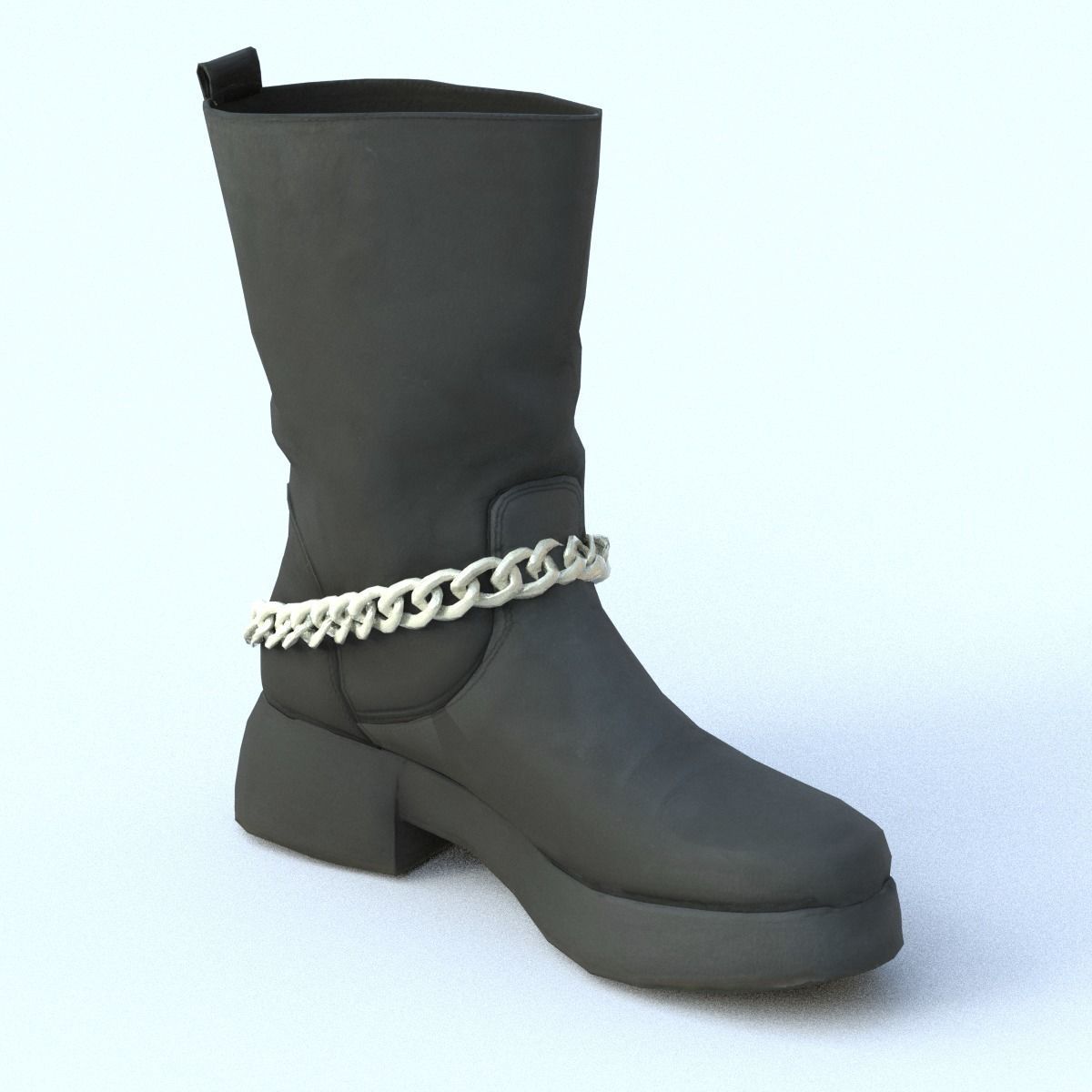 Boot Low Poly with chains Low-poly 3D model_16