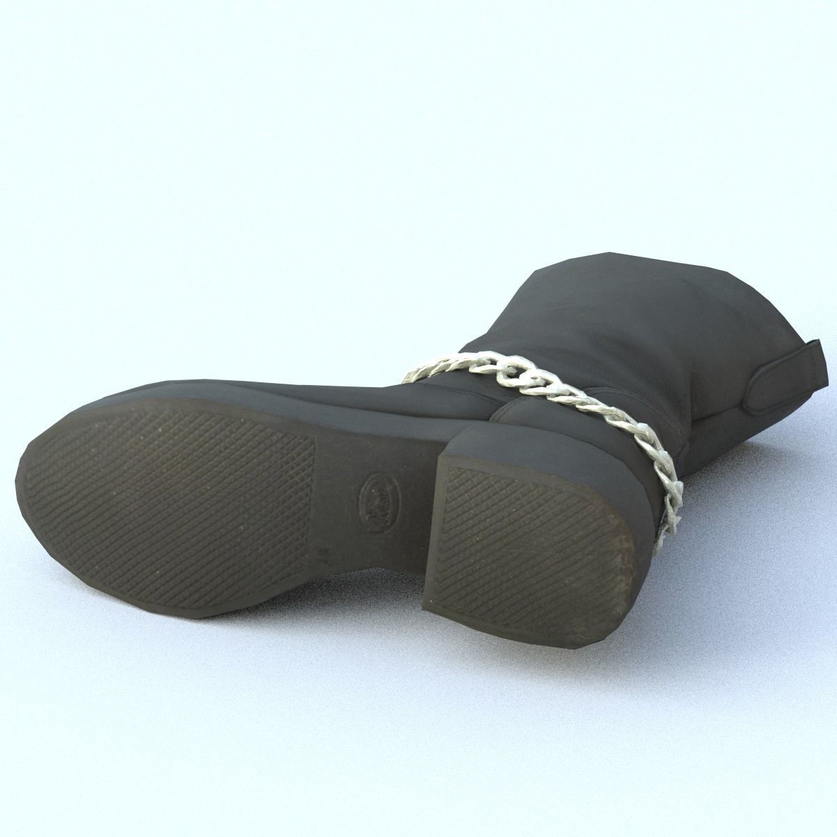 Boot Low Poly with chains Low-poly 3D model_2