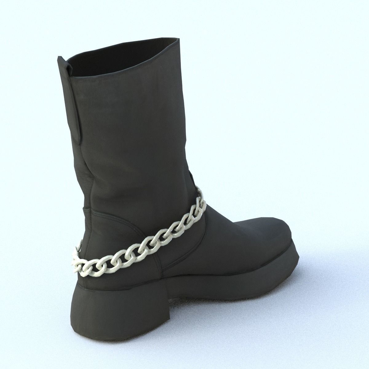Boot Low Poly with chains Low-poly 3D model_11