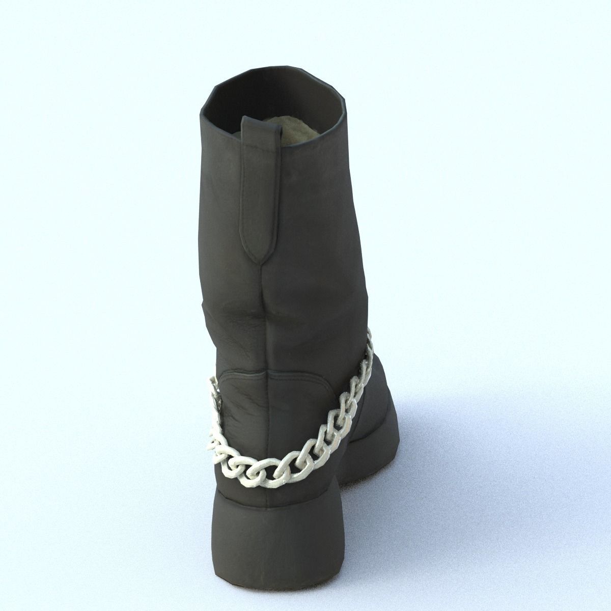 Boot Low Poly with chains Low-poly 3D model_8