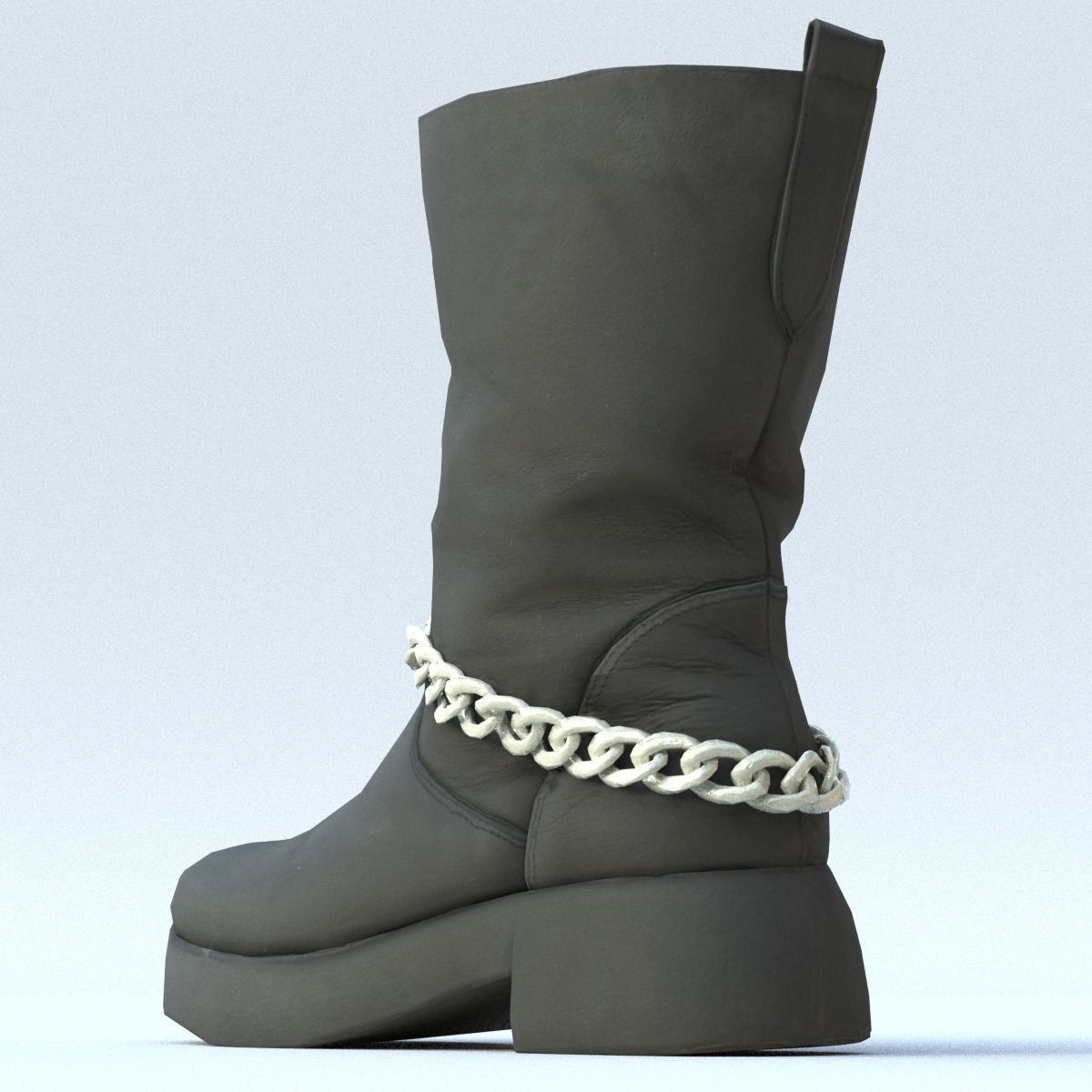 Boot Low Poly with chains Low-poly 3D model_1